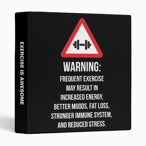 Exercise Benefits _ Warning _ Workout Motivational Binder