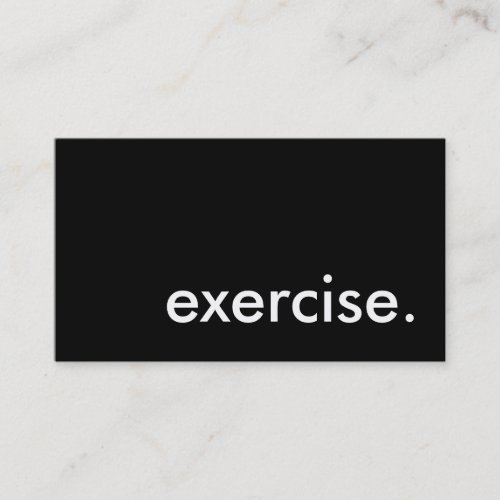 exercise. business card template