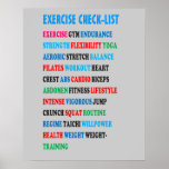 Exercise Check-list Gym Weight Health Heart Nvn609 Poster at Zazzle