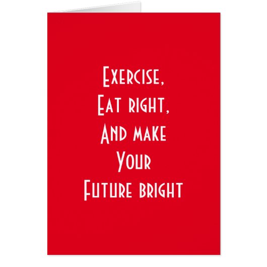 exercise, eat right cards (Front)