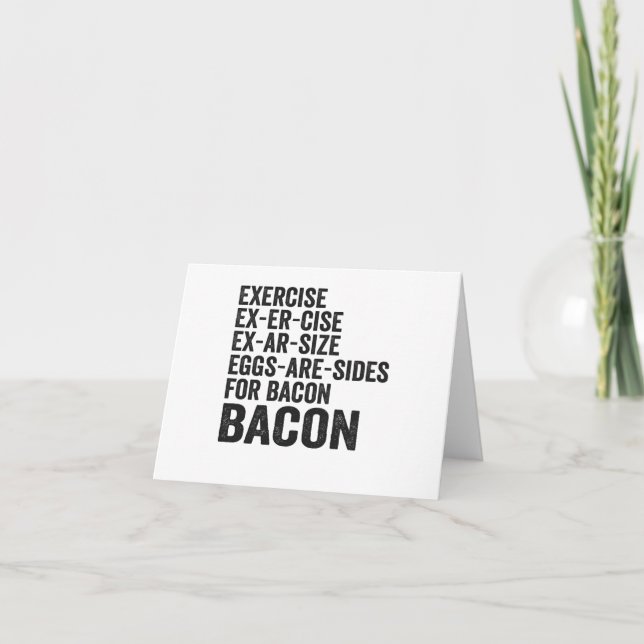 Exercise Ex-Er-Size Ex-Er-Size Eggs are Funny Gym  Thank You Card (Front)