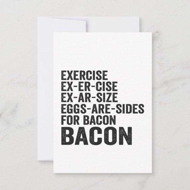 Exercise Ex-Er-Size Ex-Er-Size Eggs are Funny Gym  Thank You Card (Front)