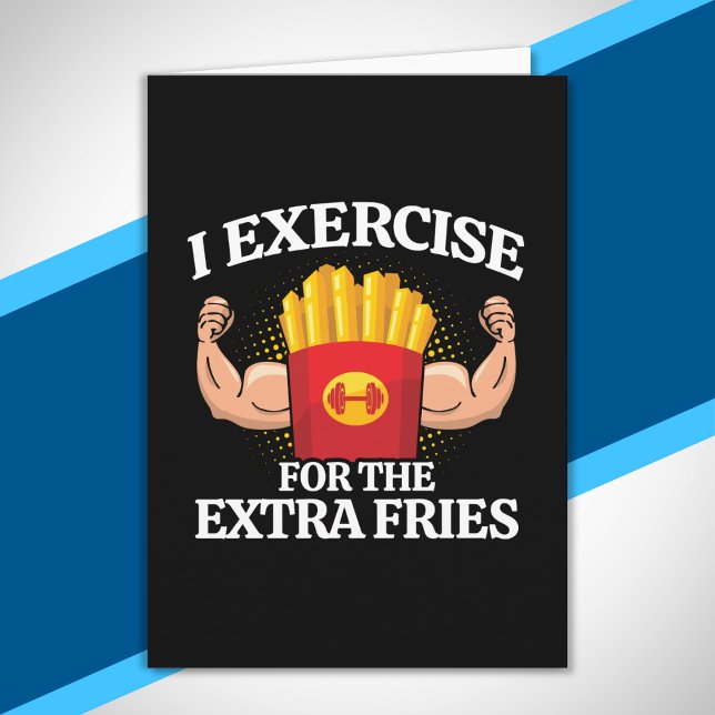 Exercise Extra Fries - Funny Workout Fitness Meme Card (Creator Uploaded)