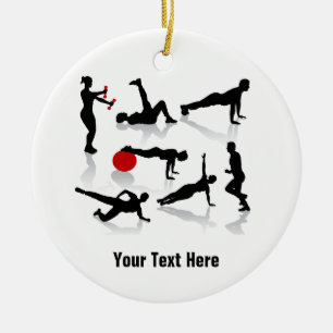 Exercise Figures (personalized) Ceramic Ornament