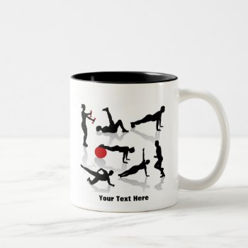 Exercise Figures (personalized) Two-tone Coffee Mug by MadeForMe at Zazzle