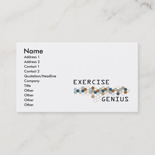 Exercise Genius Business Card (Front)