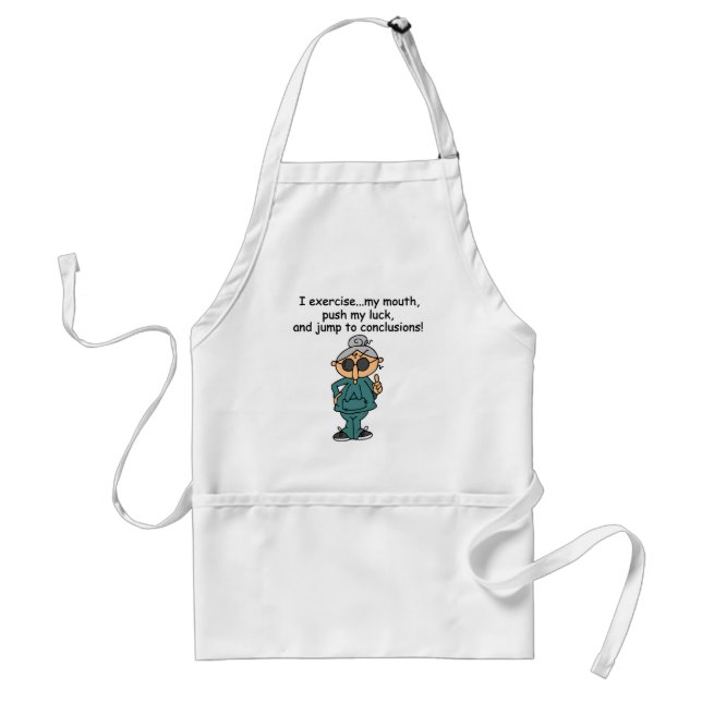 Exercise, Push, Jump Humor Adult Apron (Front)
