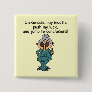 Exercise, Push, Jump Humor Button