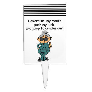 Exercise, Push, Jump Humor Cake Topper