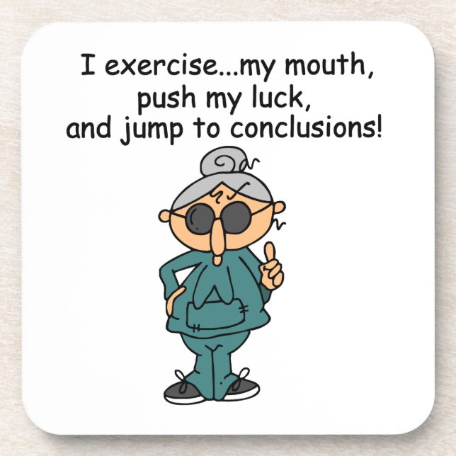 Exercise, Push, Jump Humor Drink Coaster (Front)
