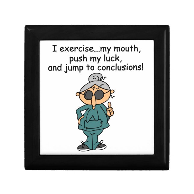 Exercise, Push, Jump Humor Keepsake Box (Front)