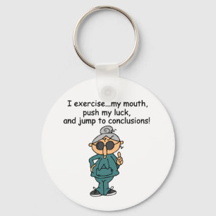 Exercise, Push, Jump Humor Keychain