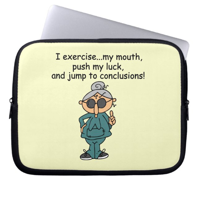 Exercise, Push, Jump Humor Laptop Sleeve (Front)
