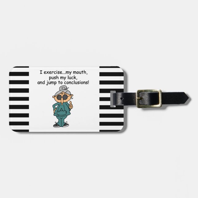 Exercise, Push, Jump Humor Luggage Tag (Front Horizontal)