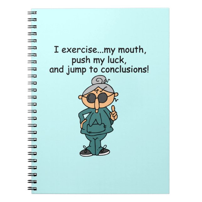 Exercise, Push, Jump Humor Notebook (Front)