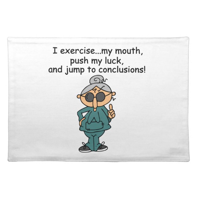Exercise, Push, Jump Humor Placemat (Front)