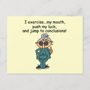 Exercise, Push, Jump Humor Postcard