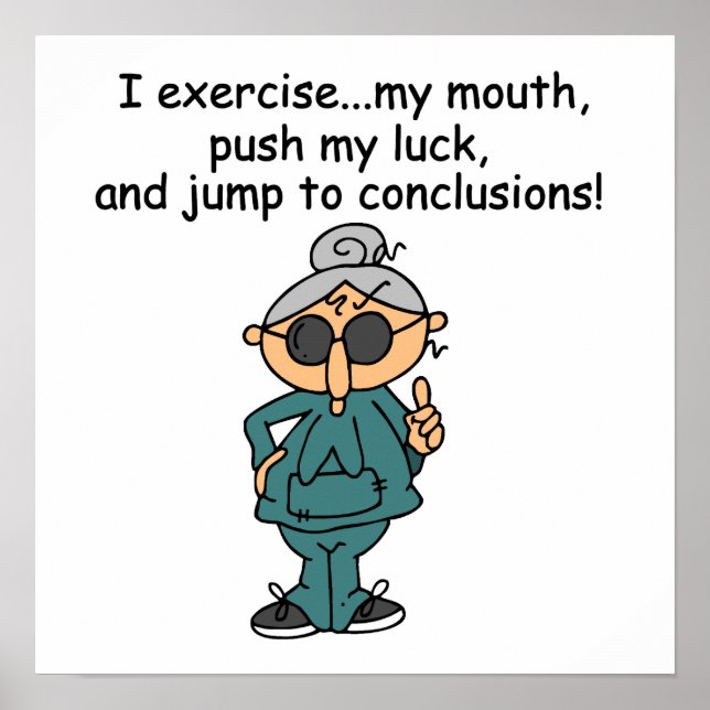 Exercise, Push, Jump Humor Poster (Front)