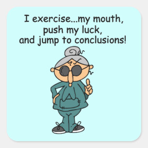 Exercise, Push, Jump Humor Square Sticker
