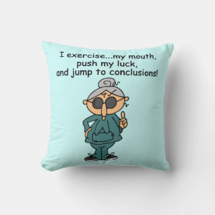 Exercise, Push, Jump Humor Throw Pillow