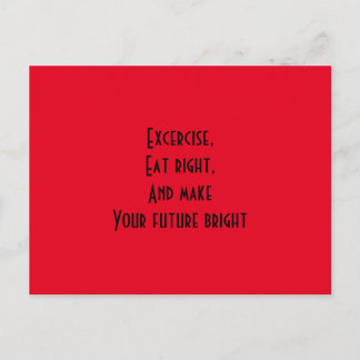 Exercise quote postcard