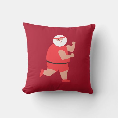 Exercise Santa Throw Pillow