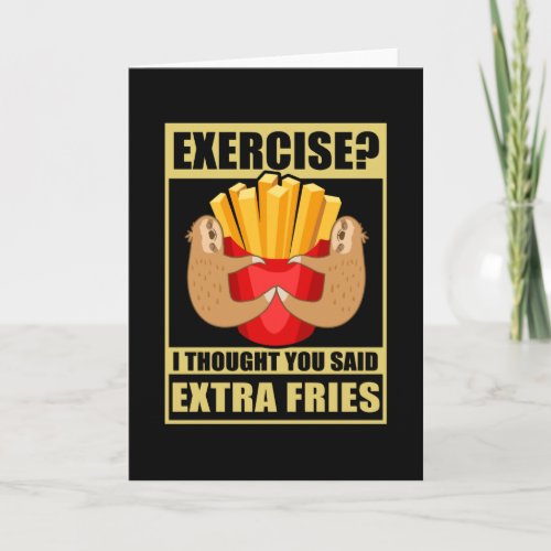 Exercise Sloth French Fries Sport Card