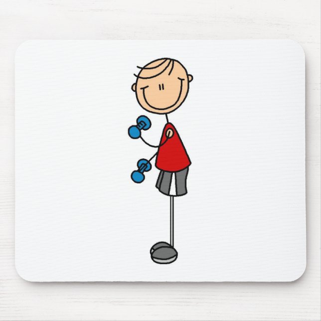 Exercise Stick Figure Mousepad (Front)