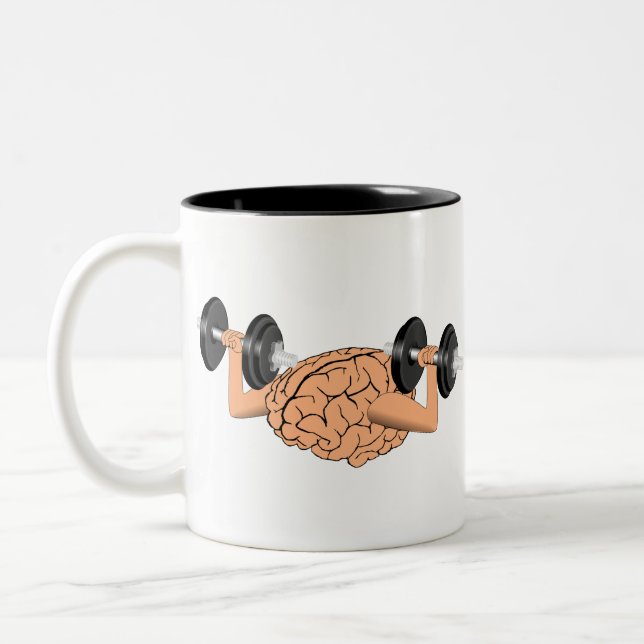 Exercise The Brain Two-Tone Coffee Mug (Left)