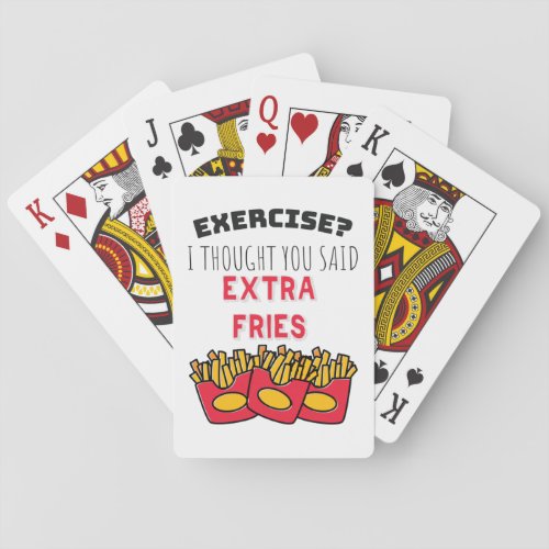 Exercise Thought Said Extra Fries Exercising Gym Playing Cards