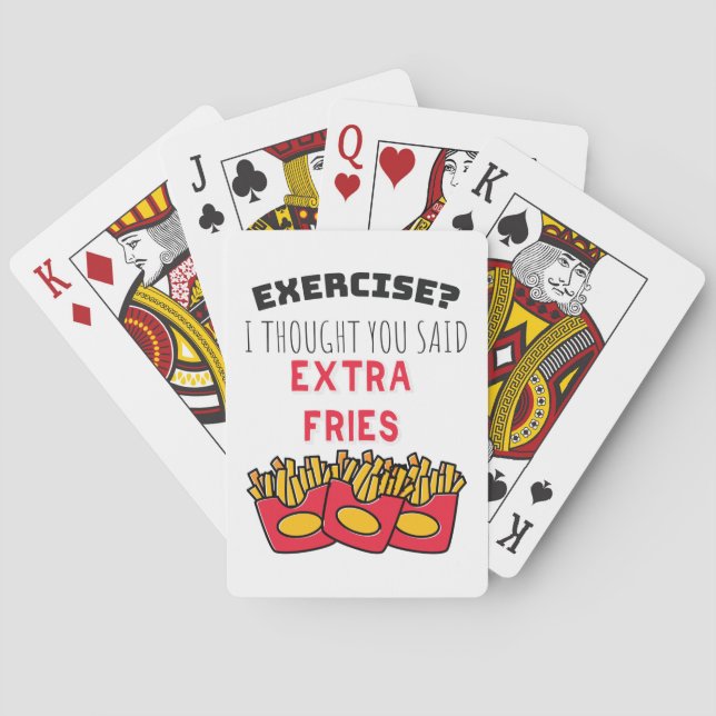 Exercise Thought Said Extra Fries Exercising Gym Poker Cards (Back)