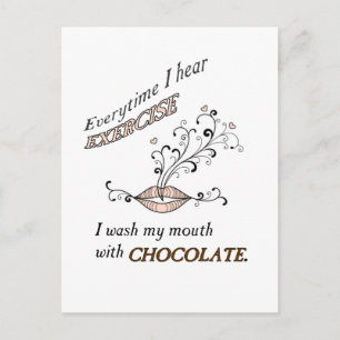 Exercise With Chocolate Postcard