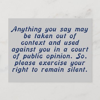 Exercise Your Judgment And Keep Your Mouth Shut Postcard by egogenius at Zazzle