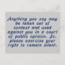 Exercise your judgment and keep your mouth shut postcard