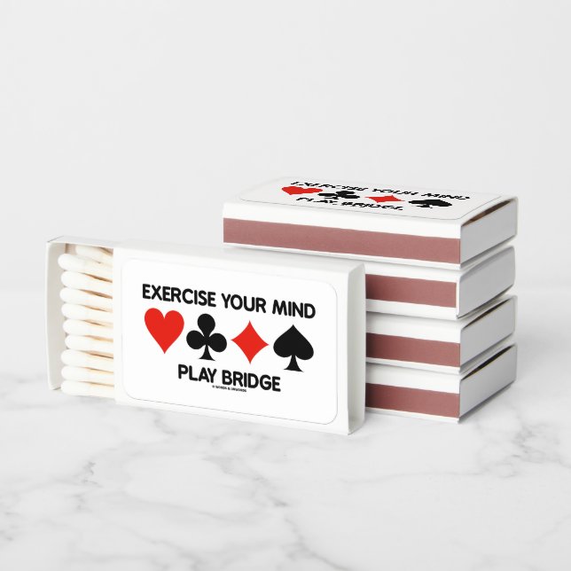 Exercise Your Mind Play Bridge Four Card Suits Matchboxes (Stacked)