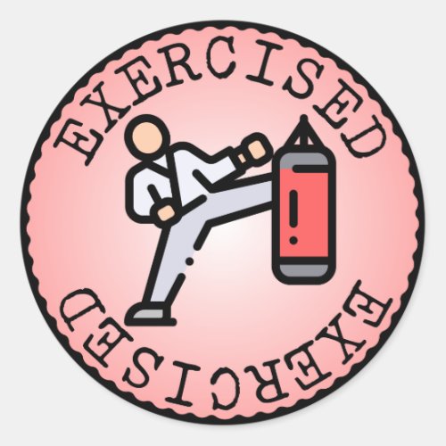 Exercised Adulting Merit Badge Classic Round Sticker
