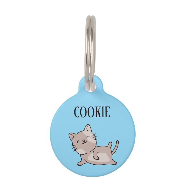 Exercising Cat Pesonalized  Pet ID Tag (Front)