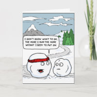 Exercising Frosty Snowman Funny Card