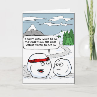 Exercising Frosty Snowman Funny Card