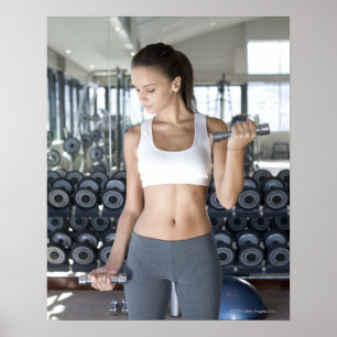 Exercising, Gym, Sport, Woman, Body care, Day, Poster