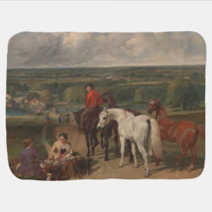 Exercising the Royal Horses (Equine Art) Baby Blanket