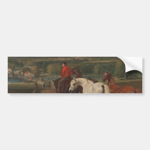 Exercising the Royal Horses Equine Art Bumper Sticker