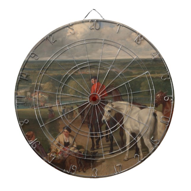 Exercising the Royal Horses (Equine Art) Dart Board (Front)