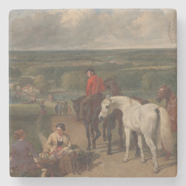Exercising the Royal Horses (Equine Art) Stone Coaster (Front)