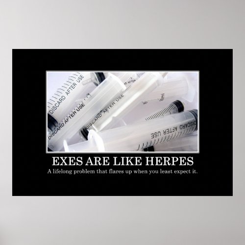 Exes are a lifelong disease you cant cure XL Poster