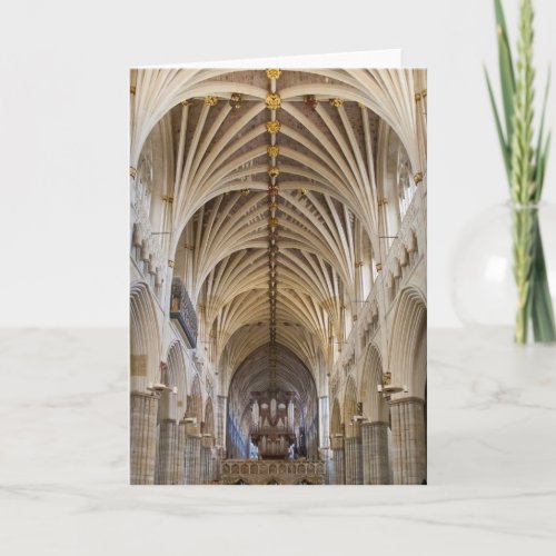 Exeter Cathedral organ and ceiling Card