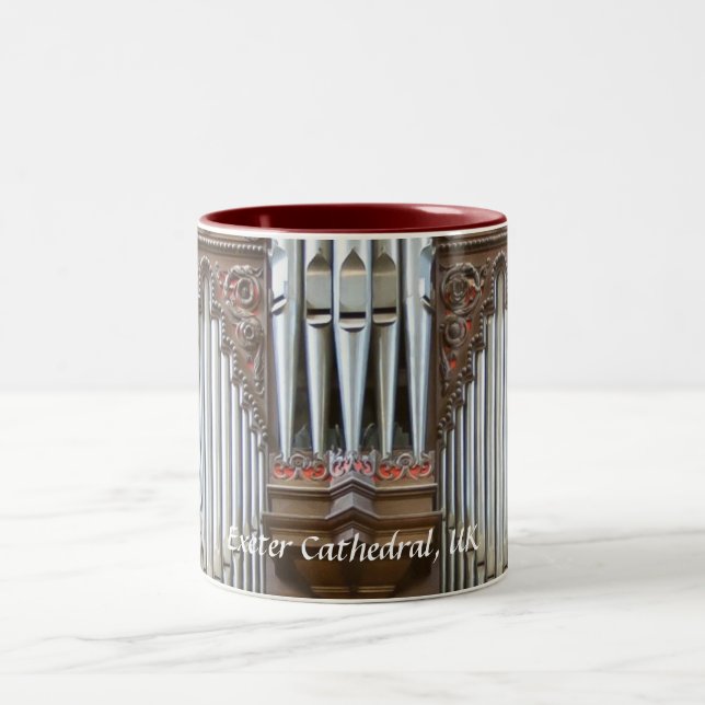 Exeter Cathedral organ, closeup Two-Tone Coffee Mug (Center)