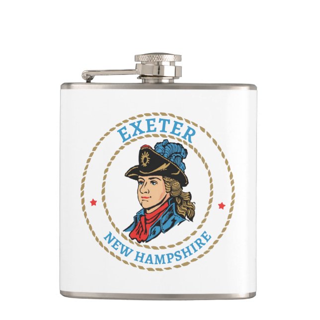 Exeter New Hampshire Colonial Flask (Front)