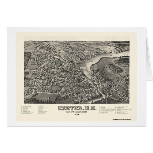 Exeter NH Panoramic Map _ 1884