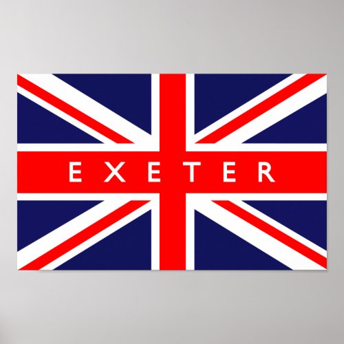 Exeter UK Flag Poster